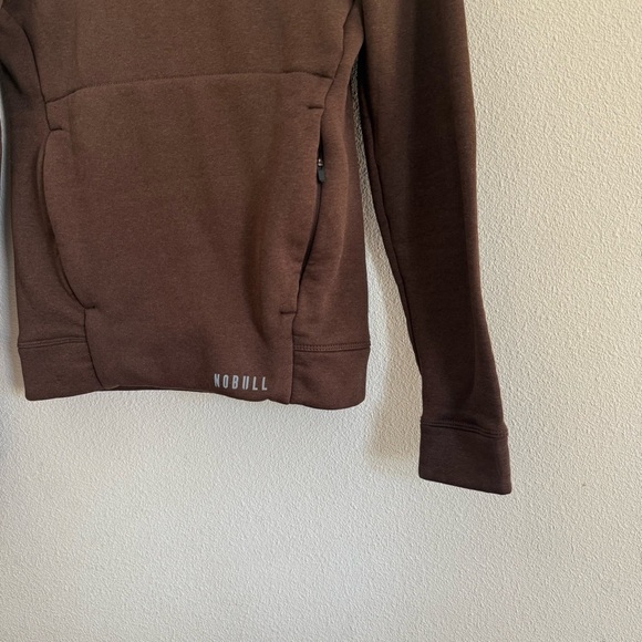NOBULL Performance Brown Fleece Pullover Hoodie Size XS - Picture 4 of 6
